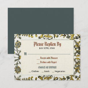 Royal Wedding Rsvp Card für die mittelalterliche R Einladung