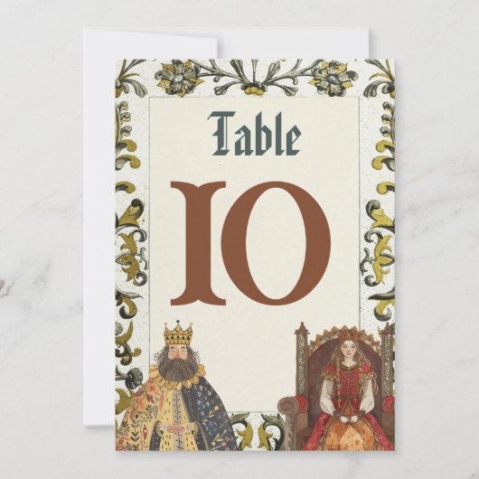 Royal Wedding Tischnummern aus dem Mittelalter (Vorderseite)