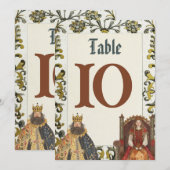 Royal Wedding Tischnummern aus dem Mittelalter (Vorne/Hinten)