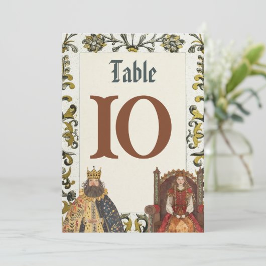 Royal Wedding Tischnummern aus dem Mittelalter (Stehend Vorderseite)