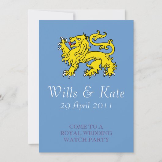 Royal Wedding Watch Party Einladung (blau) (Vorderseite)