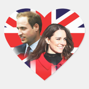 Royal Wedding - William & Kate Heart Stickers