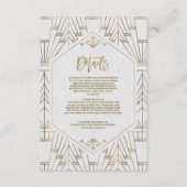Royal White Gold Great Gatsby Wedding Begleitkarte (Vorderseite)