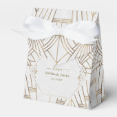 Royal White Gold Great Gatsby Wedding Geschenkschachtel (Vorderseite)