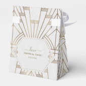 Royal White Gold Great Gatsby Wedding Geschenkschachtel (Rückseite)