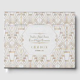 Royal White Gold Great Gatsby Wedding Planner Gästebuch