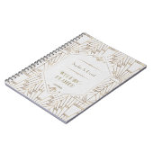 Royal White Gold Great Gatsby Wedding Planner Notizblock (Linke Seite)