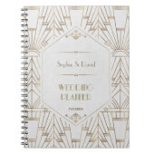 Royal White Gold Great Gatsby Wedding Planner Notizblock (Vorderseite)