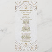 Royal White Gold Great Gatsby Wedding Program Programm (Vorderseite)