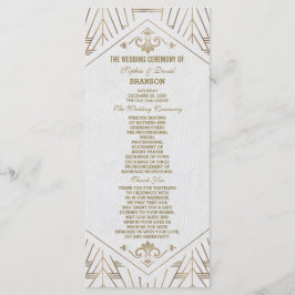 Royal White Gold Great Gatsby Wedding Program Programm