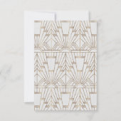 Royal White Gold Great Gatsby Wedding RSVP (Rückseite)