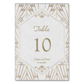 Royal White Gold Great Gatsby Wedding Tischnummer (Rückseite)