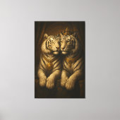 Royal White Tiger Couple • Fine Art Canvas Leinwanddruck (Vorderseite)