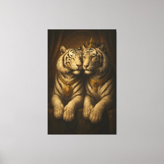 Royal White Tiger Couple • Fine Art Canvas Leinwanddruck (Vorderseite)