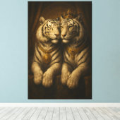 Royal White Tiger Couple • Fine Art Canvas Leinwanddruck (Insitu (Holzboden))