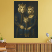 Royal White Tiger Family · Blue Sapphire Crown Can Leinwanddruck (Insitu (Wohnzimmer))