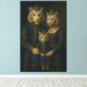 Royal White Tiger Family · Blue Sapphire Crown Can Leinwanddruck (Insitu (Holzboden))