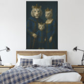 Royal White Tiger Family · Blue Sapphire Crown Can Leinwanddruck (Insitu (Schlafzimmer))