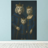 Royal White Tiger Family · Blue Sapphire Crown Can Leinwanddruck (Insitu (Holzboden))