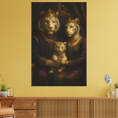 Royal White Tiger Family • Luxury Fine Art Canvas Leinwanddruck (Insitu (Wohnzimmer))