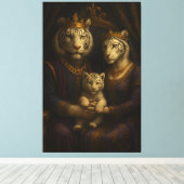 Royal White Tiger Family • Luxury Fine Art Canvas Leinwanddruck (Insitu (Holzboden))