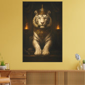 Royal White Tiger • Luxury Fine Art Canvas Leinwanddruck (Insitu (Wohnzimmer))