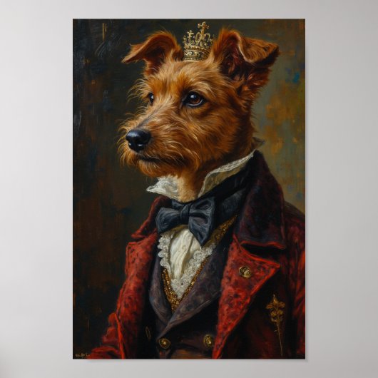 Royal Wire Fox Terrier Porträt Poster (Vorne)