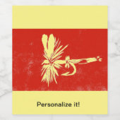 "Royal Wulff", trockene Fliege, Fliegenfischen Weinetikett (Einzelnes Label)