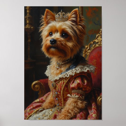 Royal Yorkshire Terrier-Porträt Poster (Vorne)