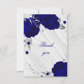 Royalblau silbergrauer Blumenmarmor Danke Auto (Vorderseite)