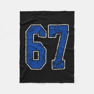Royalblaue und weiße Nummer 67 Trikot Spieler Unif Fleecedecke