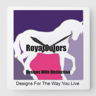 RoyalColors-Logo Quadratische Wanduhr