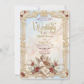 Royalcore Barock Cherub Violin Kunst Hochzeit Einladung (Vorderseite)