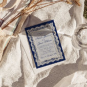 Royale Blaues Spitzen-Altes-Geld-Doily-QR-Code-Hoc Einladung