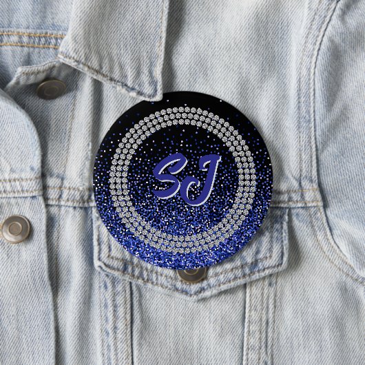 Royale Glitz Rhinestone Monogramm Knopf Button (Beispiel)