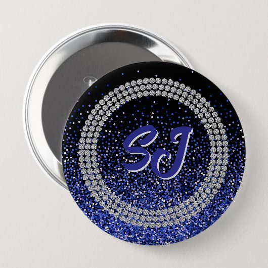Royale Glitz Rhinestone Monogramm Knopf Button (Vorne & Hinten)