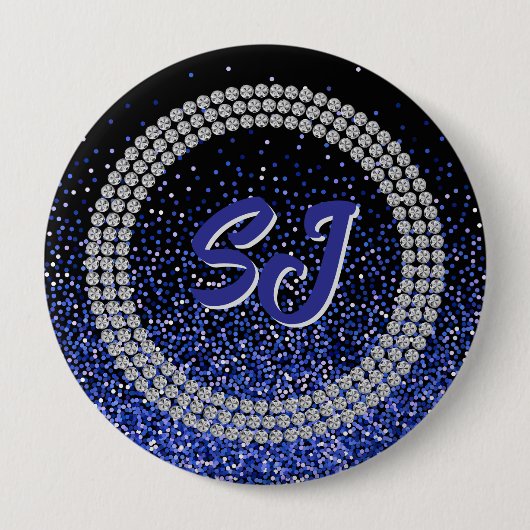 Royale Glitz Rhinestone Monogramm Knopf Button (Vorderseite)