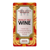 Royale Red Yellow Custom Wine Bottle Labels (Vorne)