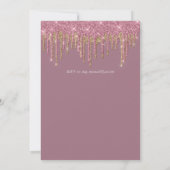 RoyalElegance PINK GOLD Dripping Glitzer Wedding Einladung (Rückseite)