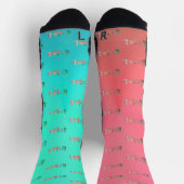 RoyaLi, Blumenschreiben | Rosa und Türkis Socken (Oben)