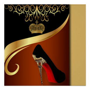 Royality Paris High Heel & Gold Crown Poster