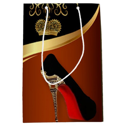 Royality Paris hoher Absatz u. Goldkrone Mittlere Geschenktüte (Vorderseite)
