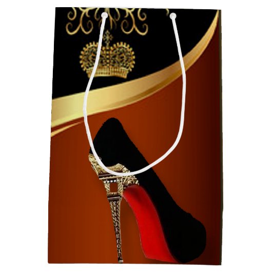 Royality Paris hoher Absatz u. Goldkrone Mittlere Geschenktüte (Rückseite)