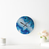 Royally Blue Agate Runde Wanduhr (Zuhause)