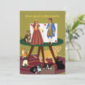 Royals Elegant King Queen Noble Cats Hochzeit Einladung (Stehend Vorderseite)