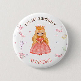 Royals Princess Three Birthday Party Buttons