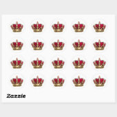 Royalty Crown Runder Aufkleber (Blatt)