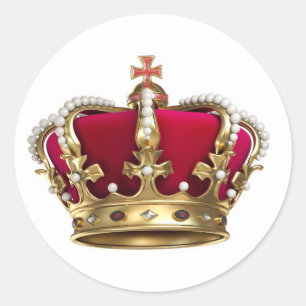 Royalty Crown Runder Aufkleber
