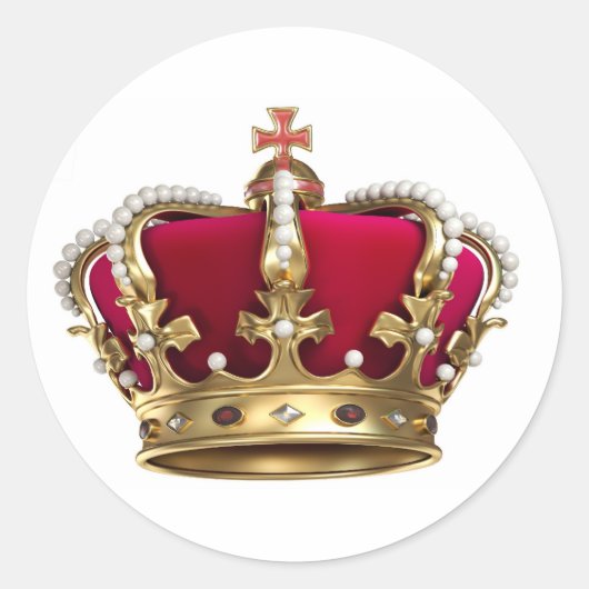 Royalty Crown Runder Aufkleber (Vorderseite)