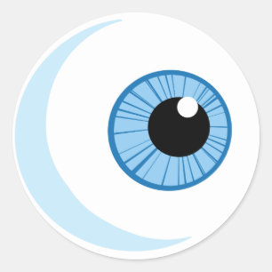 Royalty-Free-RF-Copyright-Safe-Blue-Eye-Ball EYEBA Runder Aufkleber
